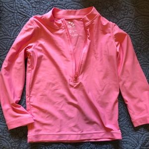 Primary long sleeve rash guard pink, 18-24mo.